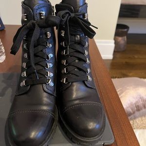 PRADA combat lace up boot with side zip size 37